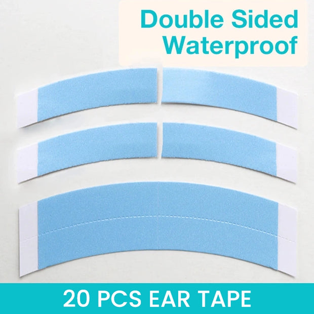 20 Pcs Ashimary Toupee Tape Strips Blue Double Sided Waterproof