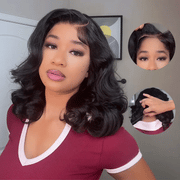 Pre-Styled Body Wave Short Bob Wig Transparent Lace Wigs