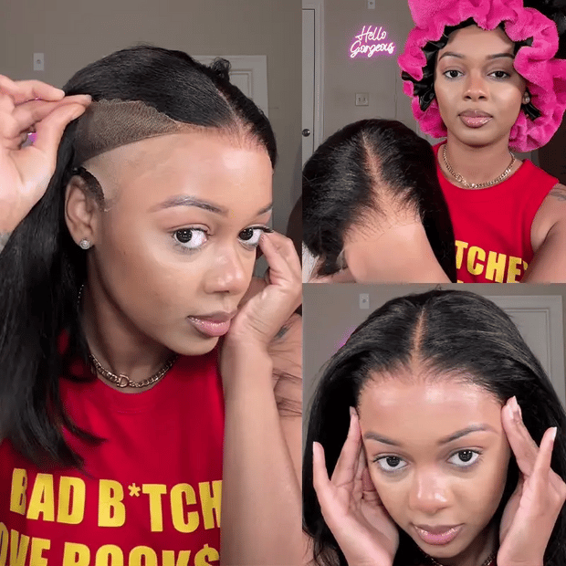 Flash Sale Yaki Straight Put On and Go Glueless Wig 6x4.5/13x4 Bye Bye Knots Pre-Cut Lace Light Kinky Straight