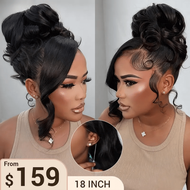 Face Framing Body Wave Invisi Strap Snug Fit 360 Transparent Lace Frontal Bleached  Knots Pre Cut Lace Wig