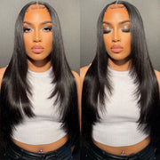 Trendy Long Layered Butterfly Haircut Straight Wig 13x4 Transparent Lace Frontal Wig Ashimary Hair