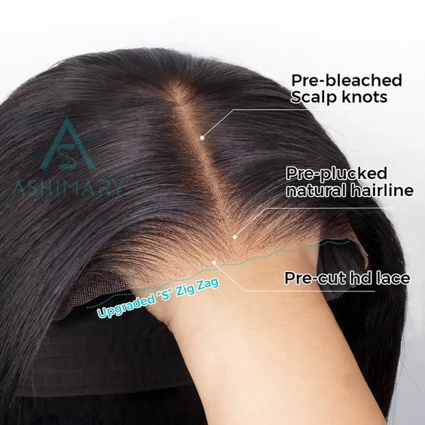 Flash Sale Ashimary Wear & Go 4x4/6x4.5/5x5 Pre-Cut Lace Glueless Wigs Realistic Hairline Human Hair Beginner Friendly