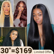 Flash Sale 30" from $169 Lace Front Glueless Wig Long Length Human Hair Wigs