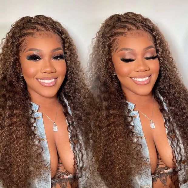 Flash Sale Chocolate Brown Upgrade Invisi-Strap Snug Fit 360 Skin Lace Wig Pre-Cut Lace  & Pre-Bleached Knots Cozy Glueless Wig