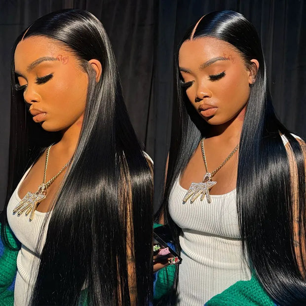13x6 Lace Straight Wig + T Lace Grey Wig