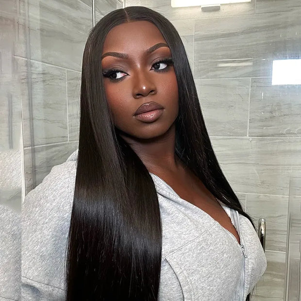 Flash Sale 16inch Lace Frontal Wig Mixed Texture Human Hair Glueless Wig