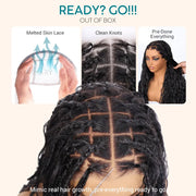 Boho Curls Knotless Braided Wig Full Lace Frontal 