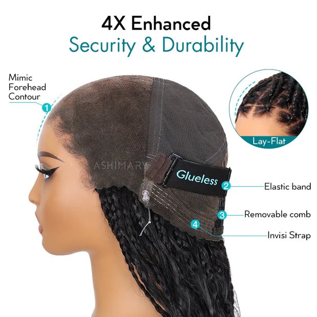 Boho Curls Knotless Braided Wig Full Lace Frontal 