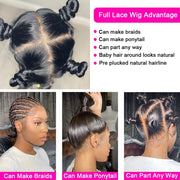 Flash Sale Full Lace Wig Brazilian Human Hair Full Scalp Lace Wigs Natural Color 180% Density