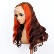 P3/350 Ginger Colored Highlight Body Wave 13x4 13x6 Full Lace Front Wigs Human Hair Ashimary Hair