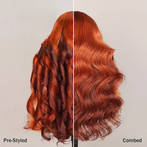 Ginger Brown Ombre Body Wave 6x4.5 Transparent Skin Lace