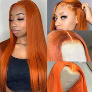 ginger glueless wear and go human hair straight wig Ashimary.com