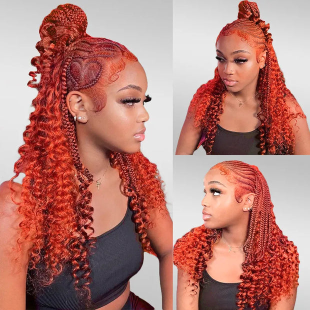 Deep Wave Drak Ginger Bulk Human Hair Extensions