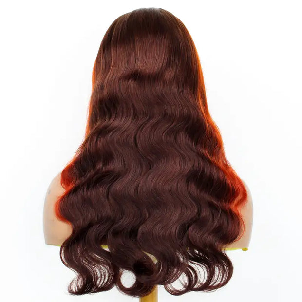 P3/350 Ginger Colored Highlight Body Wave 13x4 13x6 Full Lace Front Wigs Human Hair Ashimary Hair