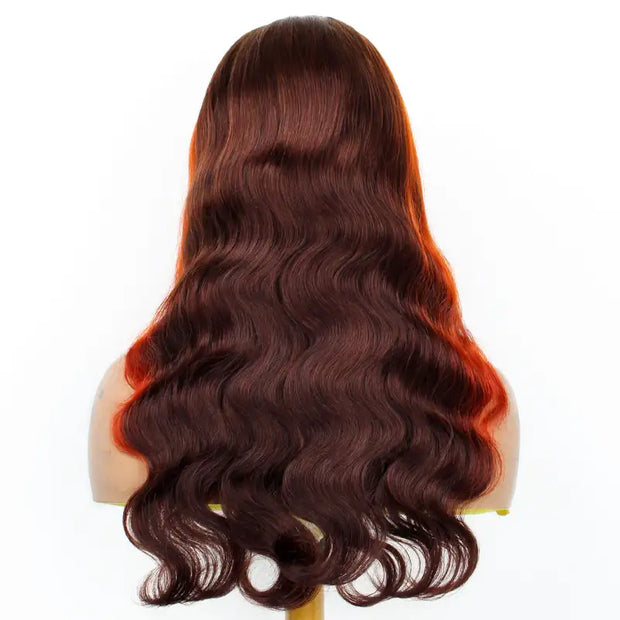 P3/350 Ginger Colored Highlight Body Wave 13x4 13x6 Full Lace Front Wigs Human Hair Ashimary Hair