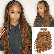 #30 Golden Brown Deep Wave Bulk Human Hair
