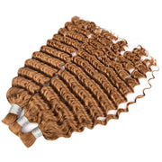 #30 Golden Brown Deep Wave Bulk Human Hair