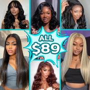 Flash Sale Per Wig $89 Pre-cut Lace Front with Invisi Strap Human Hair Wig Lace Frontal Colored Wigs