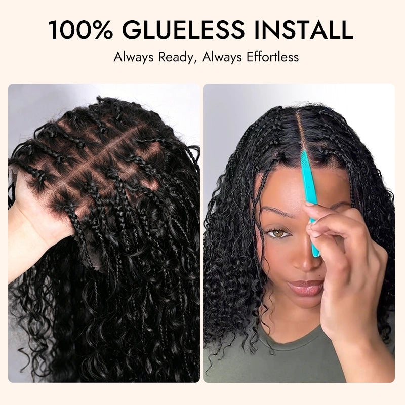 Boho Braided Deep Curly 5x5 Lace Front Human Hair Wig Glueless Pre Cut Pre Amazon.com : LUVME HAIR Boho Braided Deep Curly Glueless 5x5  main image 4