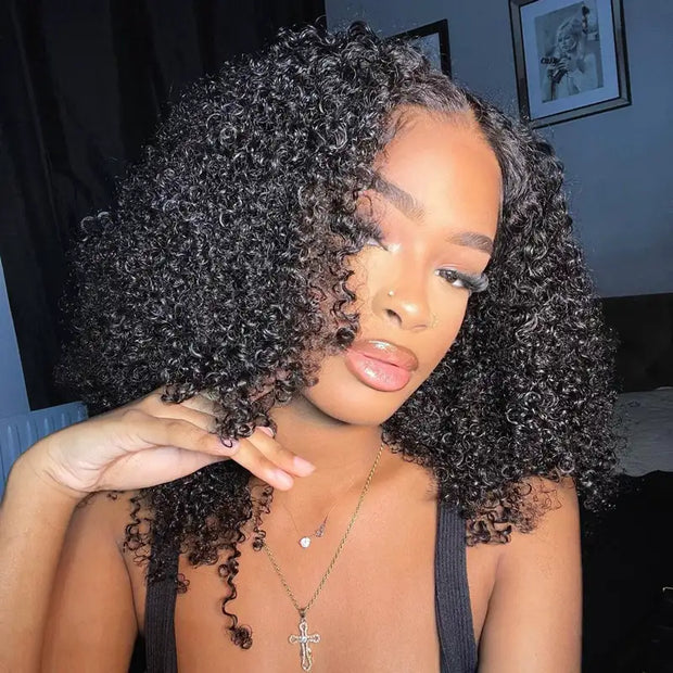 V-part Bob Kinky Curly Wig