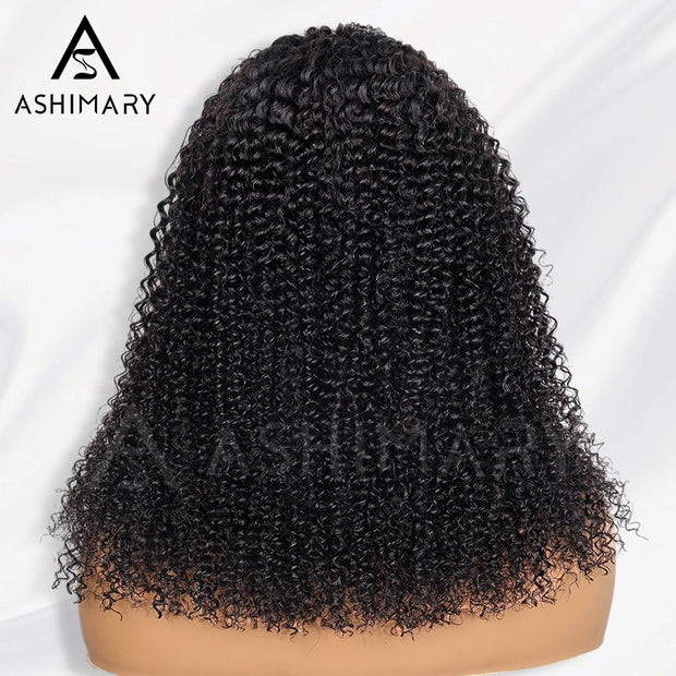 Half Wig with Drawstring Kinky Curly Ready To Go Wig 3 in 1 Half Wig Human Hair Affordable Wig