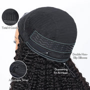 Half Wig with Drawstring Kinky Curly Ready To Go Wig 3 in 1 Half Wig Human Hair Affordable Wig