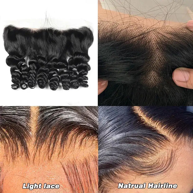 10A Loose Wave Virgin Hair 3 Bundles With Frontal Human Hair