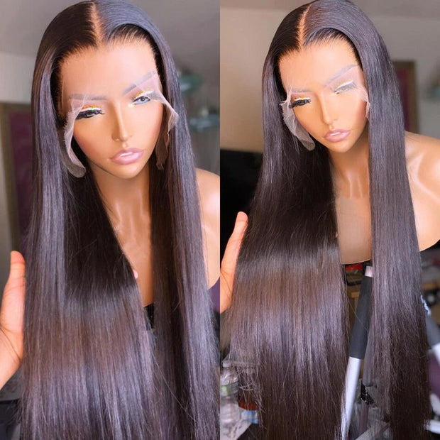 13*4 HD Transparent Lace Front Wigs Human Hair Brazilian Straight Hair-AshimaryHair.com