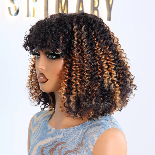 3x1 Scalp Illusion Wig with Natural Curly Bangs