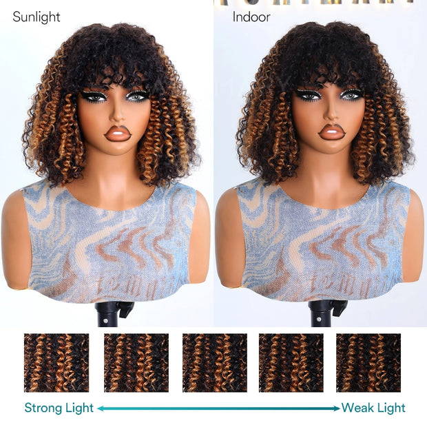 3x1 Scalp Illusion Wig with Natural Curly Bangs