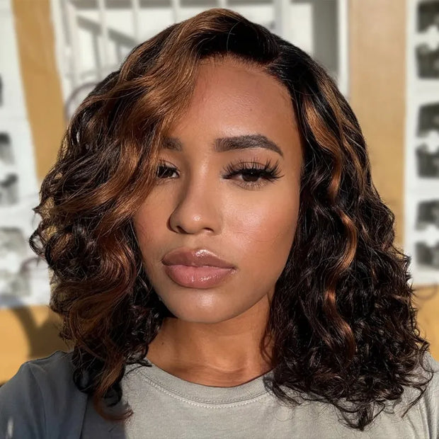 Blonde Highlight Bouncy Curl 6x4.5 Pull Go Lace