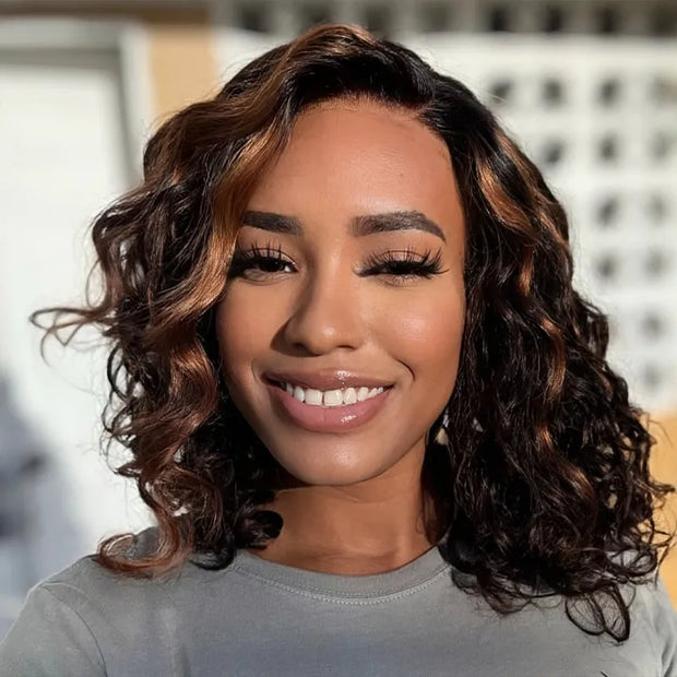 Blonde Highlight Bouncy Curl 6x4.5 Pull Go Lace
