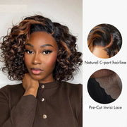 Blonde Highlight Bouncy Curl 6x4.5 Pull Go Lace