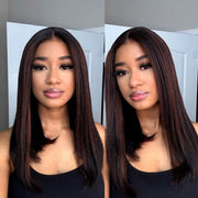 Highlight Yaki Straight Bob 13x4 Lace Frontal  Pre Everthing 6x4.5 / 4x4 Lace Clsoure Human Hair Wig