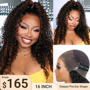 Ashimary 360 Skin Lace Cozy Invisi Strap Deep Wave Dark Highlight Pre Everthing 360 Lace Frontal Glueless Install Wig