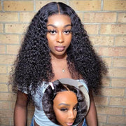 Pre-Cut Lace Glueless Wear And Go Jerry Curl HD Transparent Lace Closure Wig