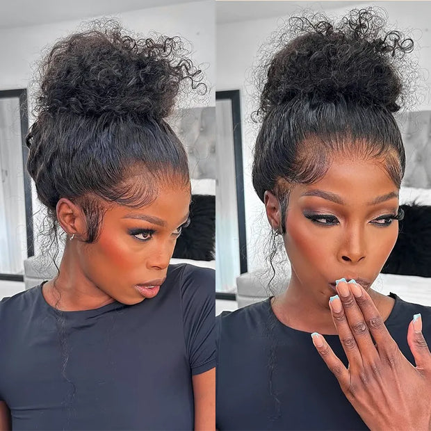 Flash Sale 360 Lace Frontal With Invisi Strap Kinky Curl Glueless Wig