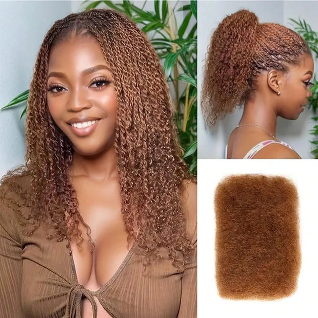 Afro Kinky Bulk Hair Extensions For Knotless Braids Human Hair Natural Black