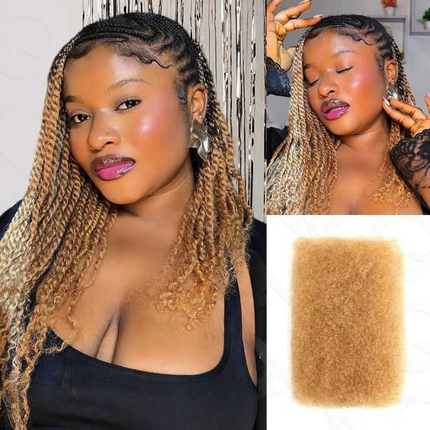 Afro Kinky Bulk Hair Extensions For Knotless Braids Human Hair Natural Black
