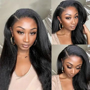 4c curly baby hair natural hairline kinky dtraight lace frontal human hair wig Ashimary.com