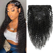 Kinky Curly Hair Clip Ins Human Hair Extensions Ashimary