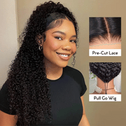 inky curly pre-cut lace wig pull go