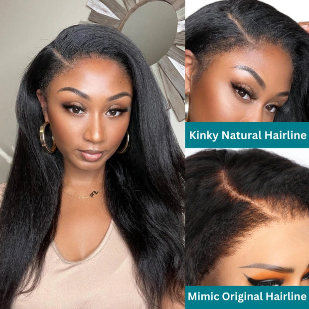 Flash Sale Upgrade Kinky Edges Hairline Invisi-Strap Cozy Snug Fit 360 Skin Lace Pre Everything Wigs