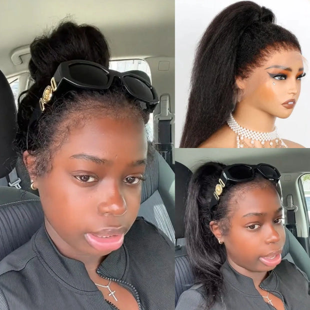 Flash Sale Upgrade Kinky Edges Hairline Invisi-Strap Cozy Snug Fit 360 Skin Lace Pre Everything Wigs