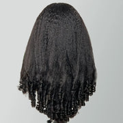 3 In 1 Half Wig Kinky Straight Hair with Spiral Curly Ends