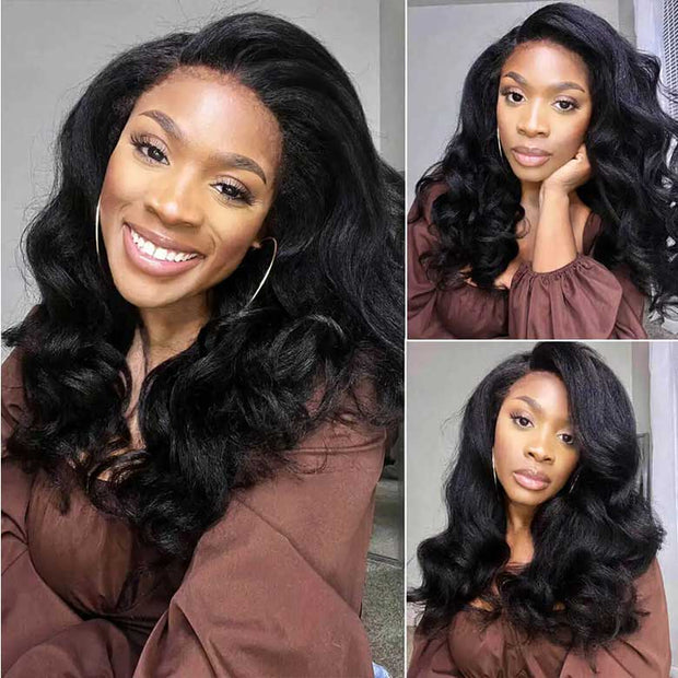 Flash Sale 4C Edges Hairline Kinky Straight 6x4.5 Pre-Cut Lace & 4x4/13x4/13x6 HD Transparent Lace Front Wig With Baby Hair