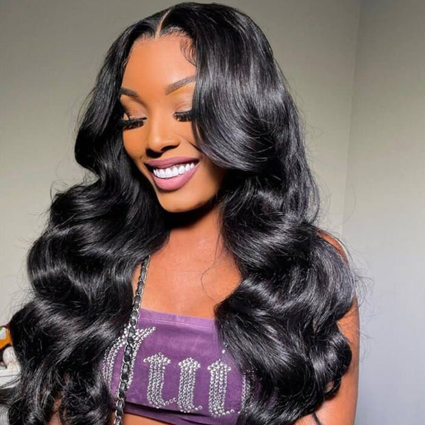 Clearance Sale Body Wave 4x4 Lace Closure Wig Natural Color 180% Density