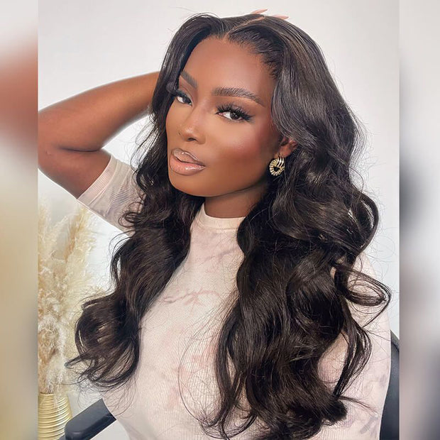 Clearance Sale Body Wave 4x4 Lace Closure Wig Natural Color 180% Density