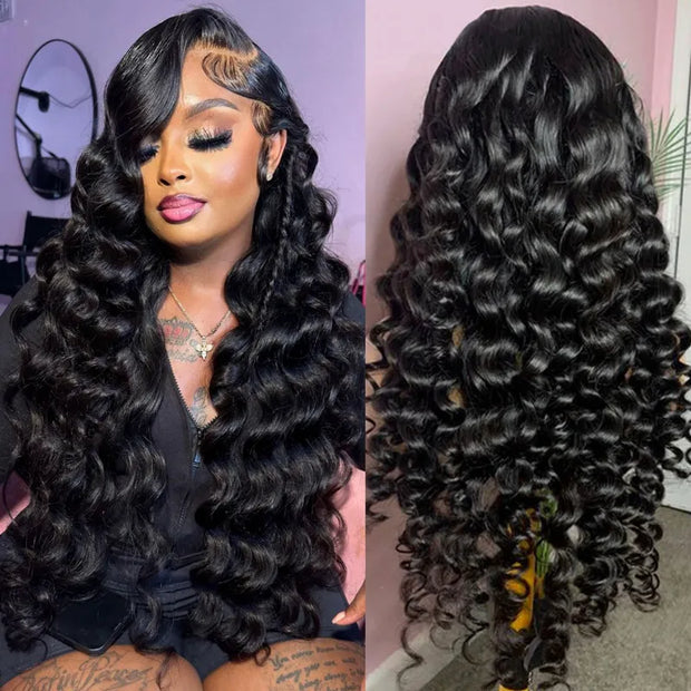 13x6 full lace hd lace frontal loose wave human hair full look wig Ashimary.com