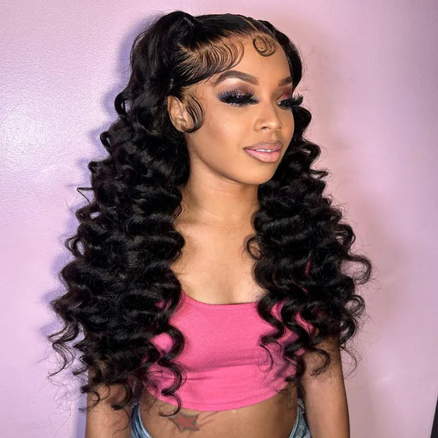13x6 full lace hd lace frontal loose wave human hair full look wig Ashimary.com